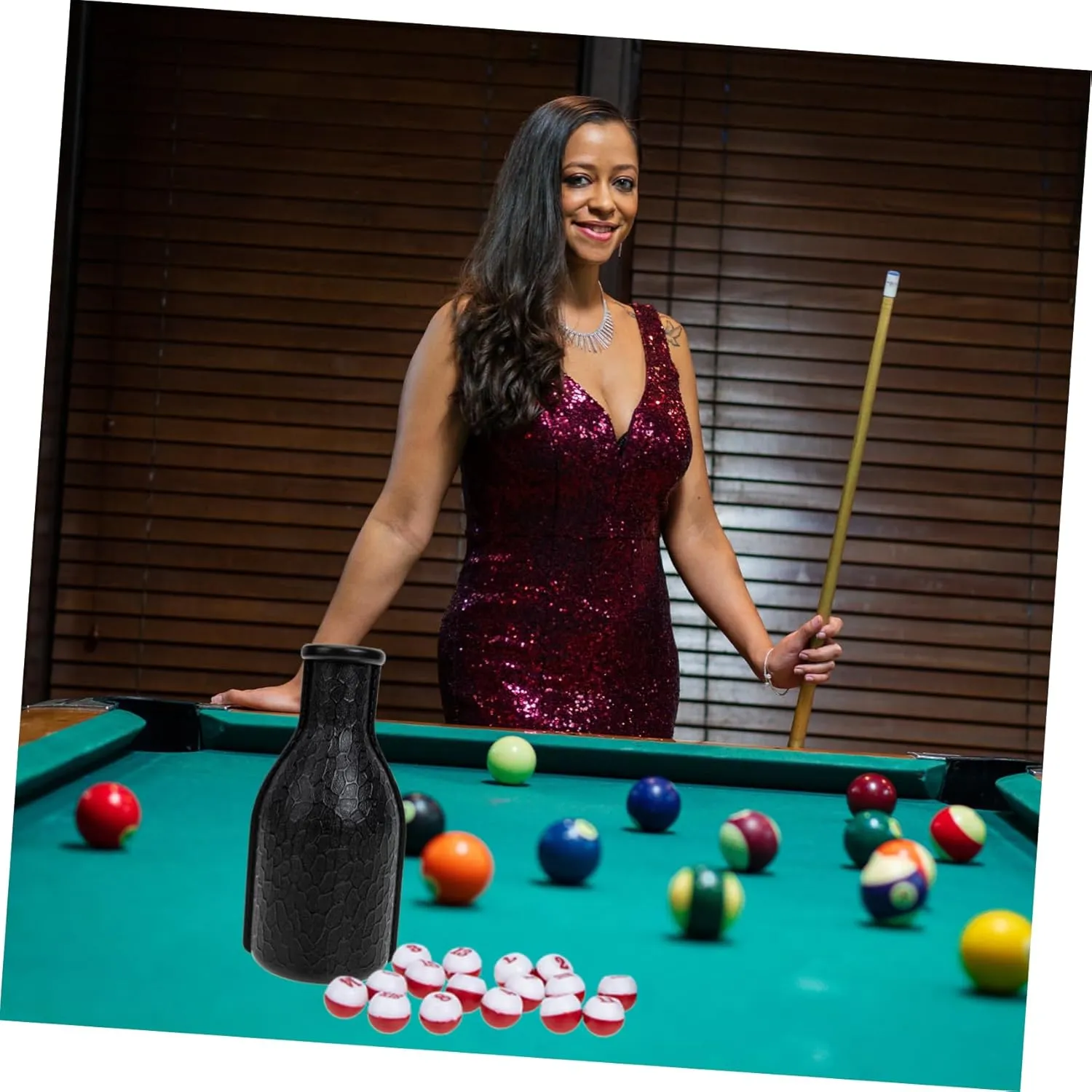 Yardwe 3 Sets Dice Bottle Pool Shaker Bottle Snooker Accessory Billiard Bottle Pool -resistant Snooker Bottle Billiard Supply Billiard Accessory Dice Cup Number Resin