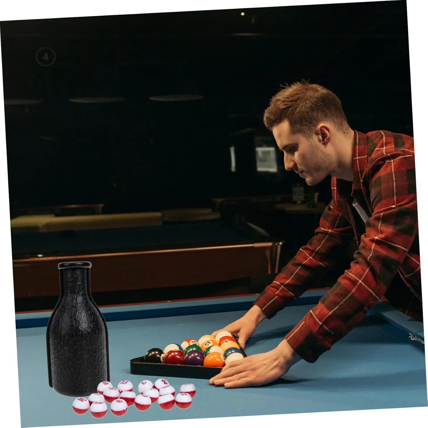 Yardwe 3 Sets Dice Bottle Pool Shaker Bottle Snooker Accessory Billiard Bottle Pool -resistant Snooker Bottle Billiard Supply Billiard Accessory Dice Cup Number Resin