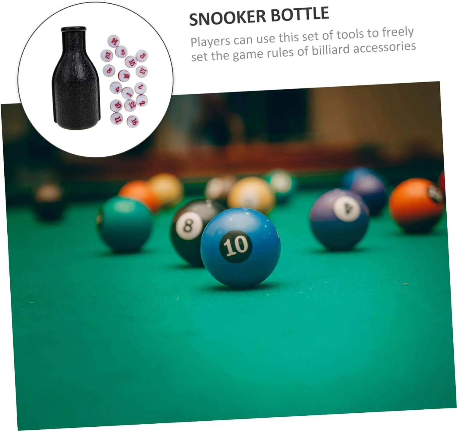 Yardwe 3 Sets Dice Bottle Pool Shaker Bottle Snooker Accessory Billiard Bottle Pool -resistant Snooker Bottle Billiard Supply Billiard Accessory Dice Cup Number Resin