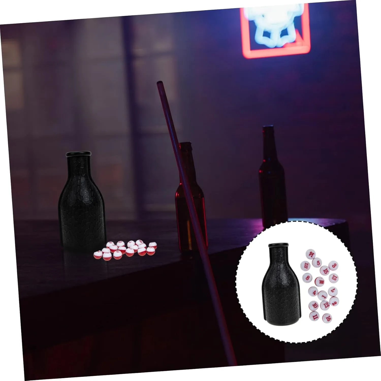 Yardwe 3 Sets Dice Bottle Pool Shaker Bottle Snooker Accessory Billiard Bottle Pool -resistant Snooker Bottle Billiard Supply Billiard Accessory Dice Cup Number Resin