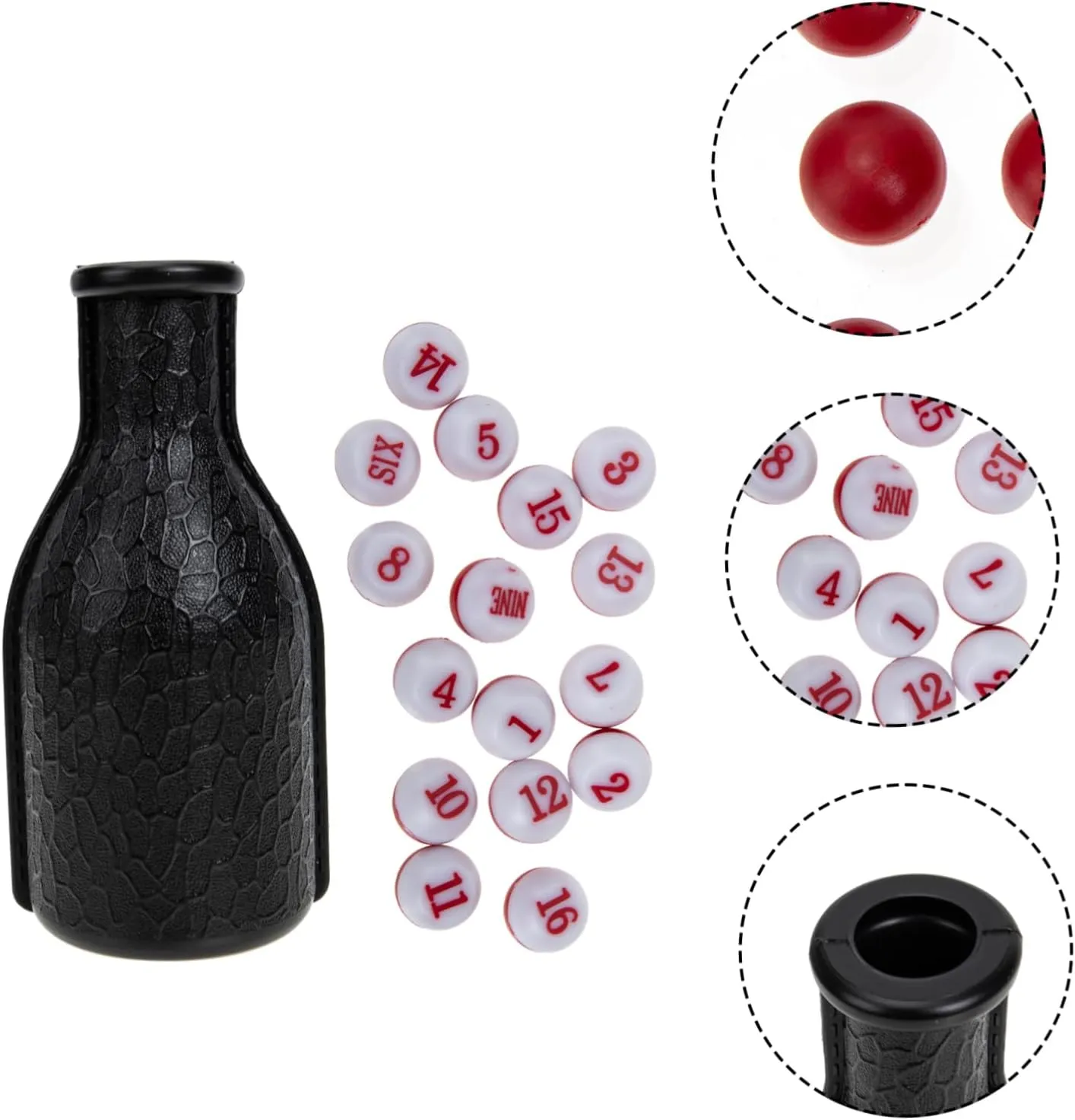 Yardwe 3 Sets Dice Bottle Pool Shaker Bottle Snooker Accessory Billiard Bottle Pool -resistant Snooker Bottle Billiard Supply Billiard Accessory Dice Cup Number Resin