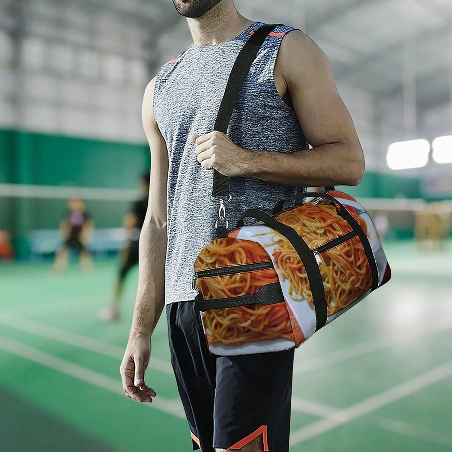 Yellow Lemons Pattern Fitness Bag with Large Capacity Backpack And Waterproof Bag
