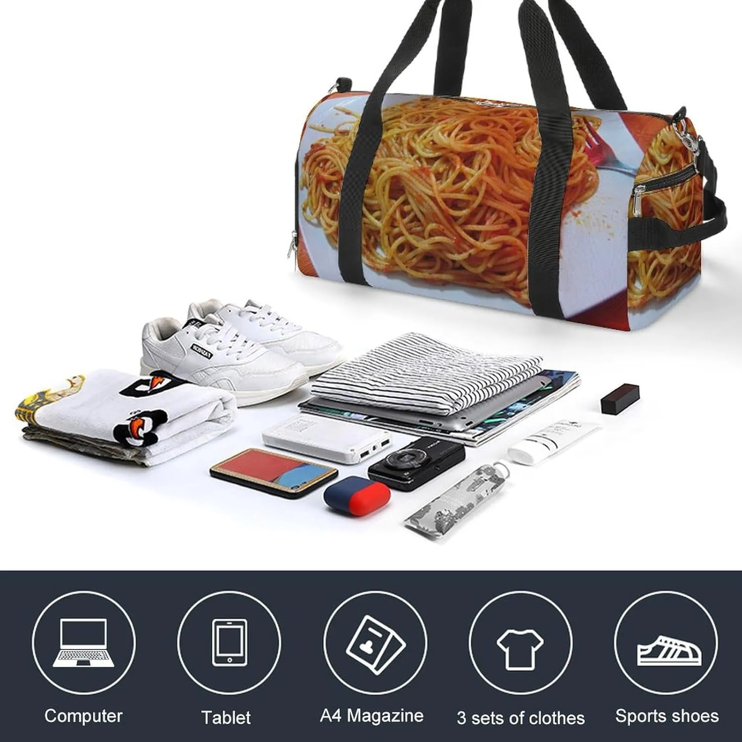 Yellow Lemons Pattern Fitness Bag with Large Capacity Backpack And Waterproof Bag