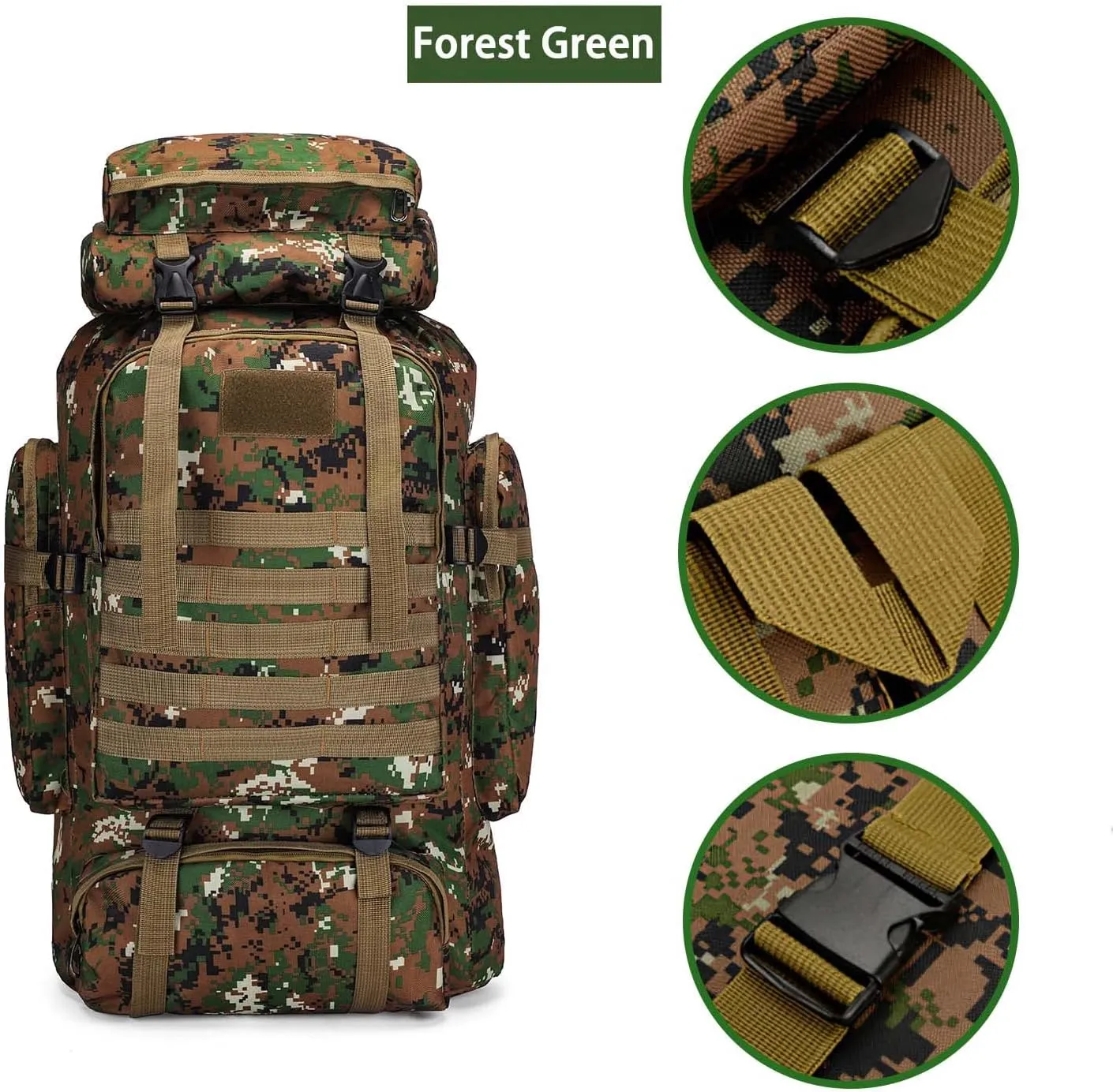 YFREAL 80L Hiking Camping Backpack,Hunting Backpack for Outdoor,Backpack Waterproof,Tactical Backpack for Men Women