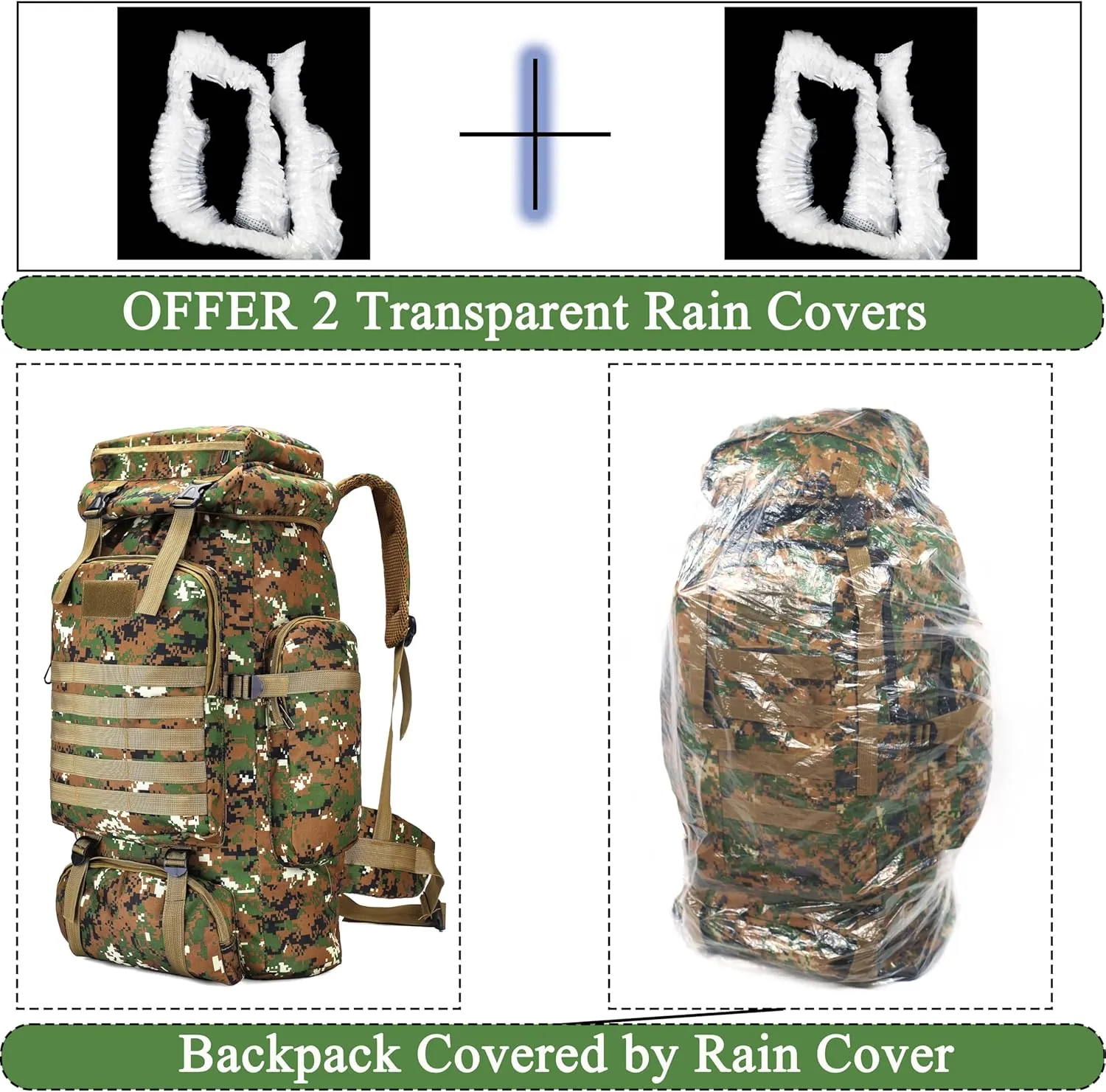 YFREAL 80L Hiking Camping Backpack,Hunting Backpack for Outdoor,Backpack Waterproof,Tactical Backpack for Men Women