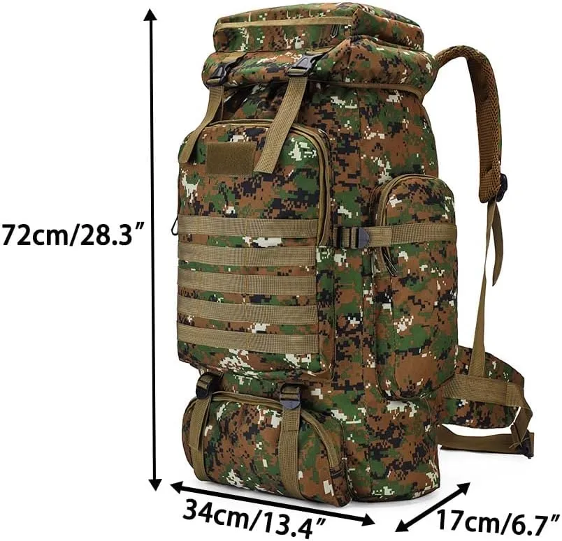YFREAL 80L Hiking Camping Backpack,Hunting Backpack for Outdoor,Backpack Waterproof,Tactical Backpack for Men Women
