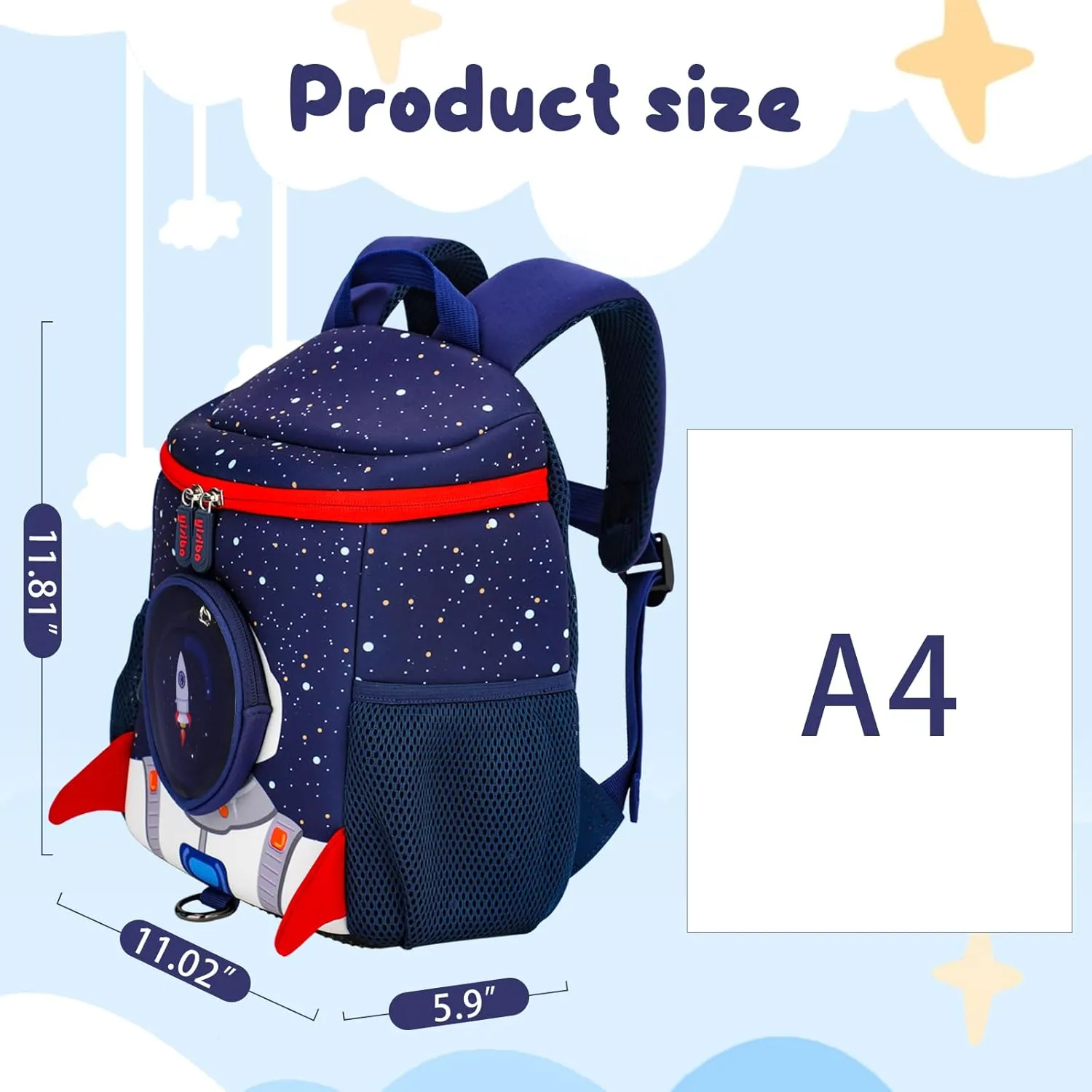yisibo Rocket Kids Backpack with Safety Leash,Anti-lost Children Toddler Backpack for Boys Girls Baby 3-9 Years