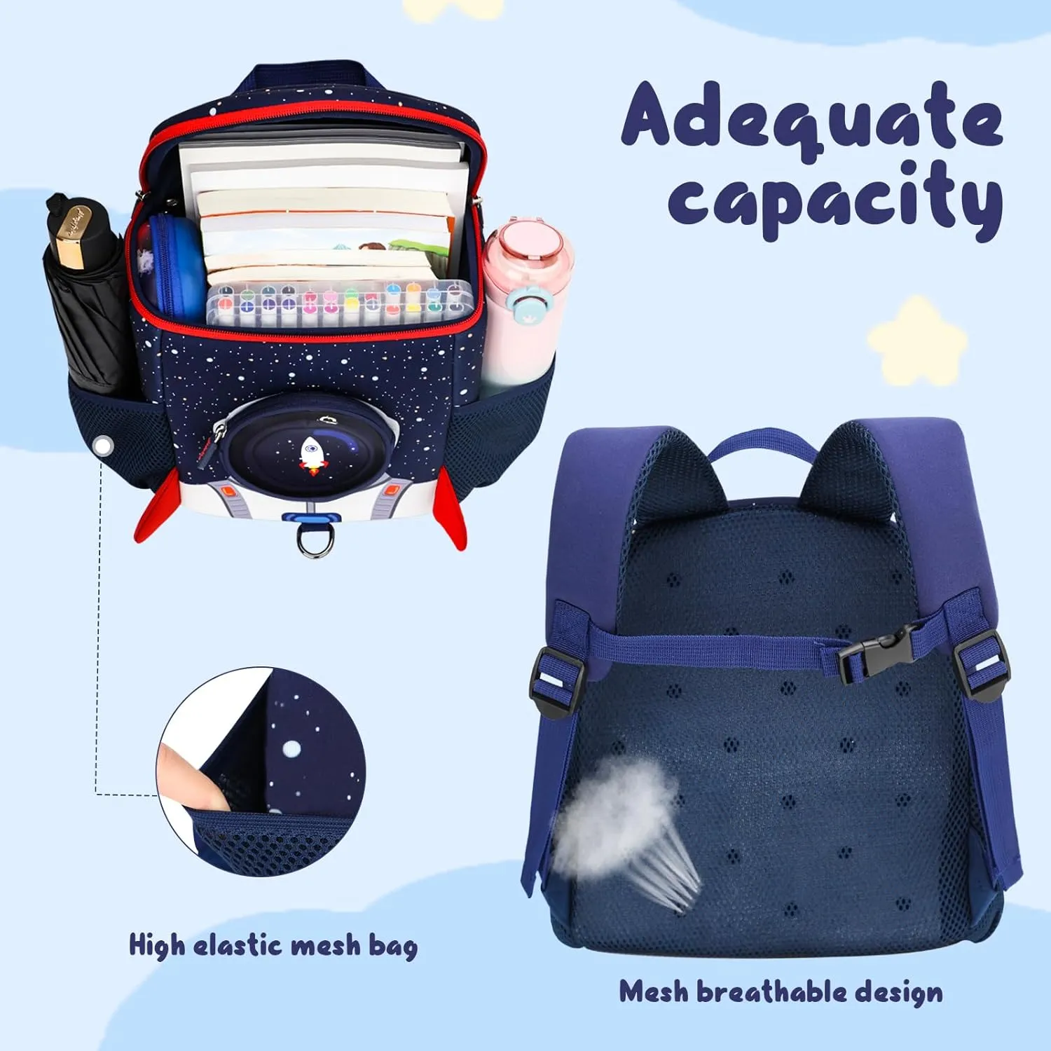 yisibo Rocket Kids Backpack with Safety Leash,Anti-lost Children Toddler Backpack for Boys Girls Baby 3-9 Years