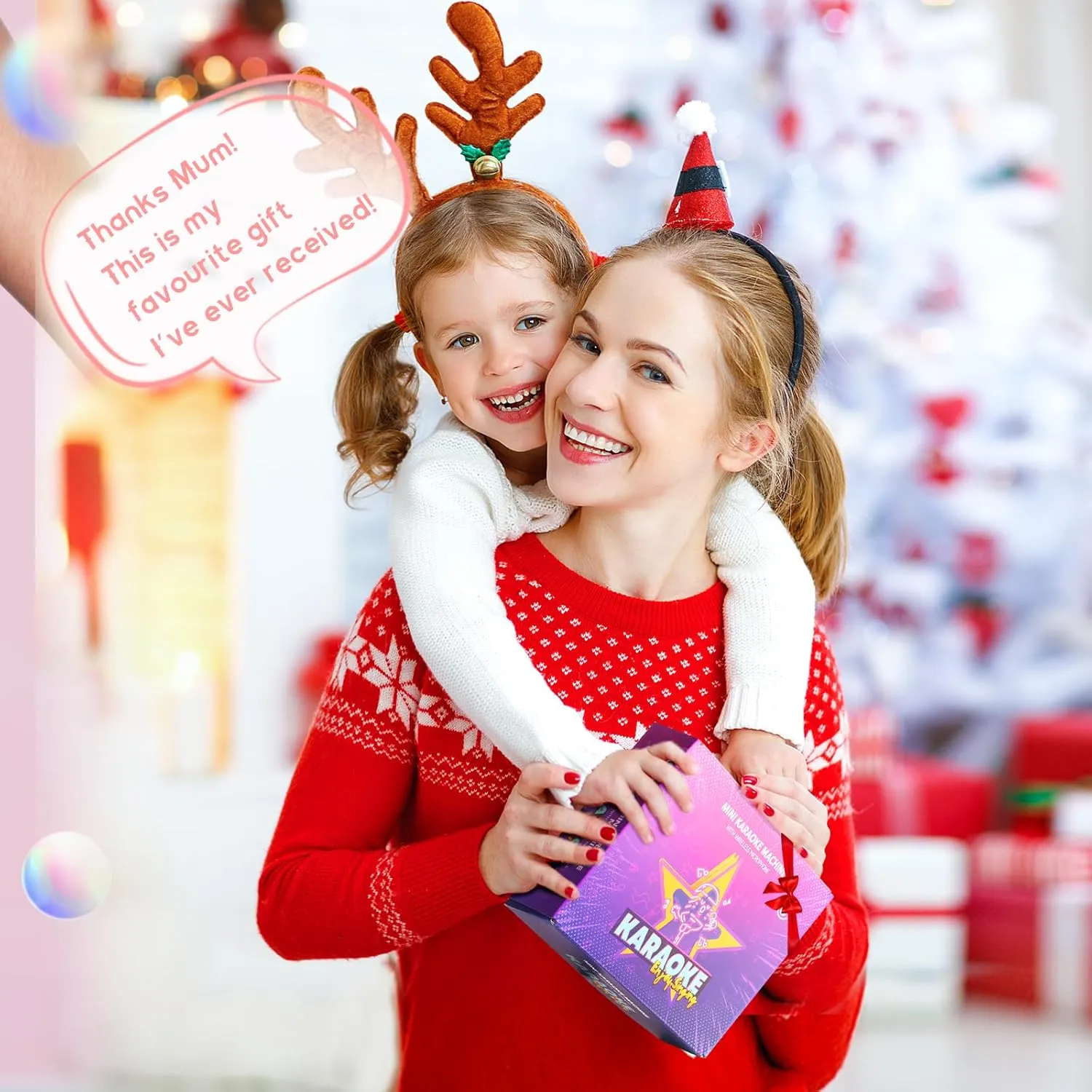 YLL Karaoke Machine for Kids Adults, Portable Mini Bluetooth Speaker with Wireless Microphone, Most Popular Birthday Gifts Toys for Girls 3, 4, 5, 6, 7, 8, 9, 10, 11, 12 Year Old (Lightpink 1 Mic)