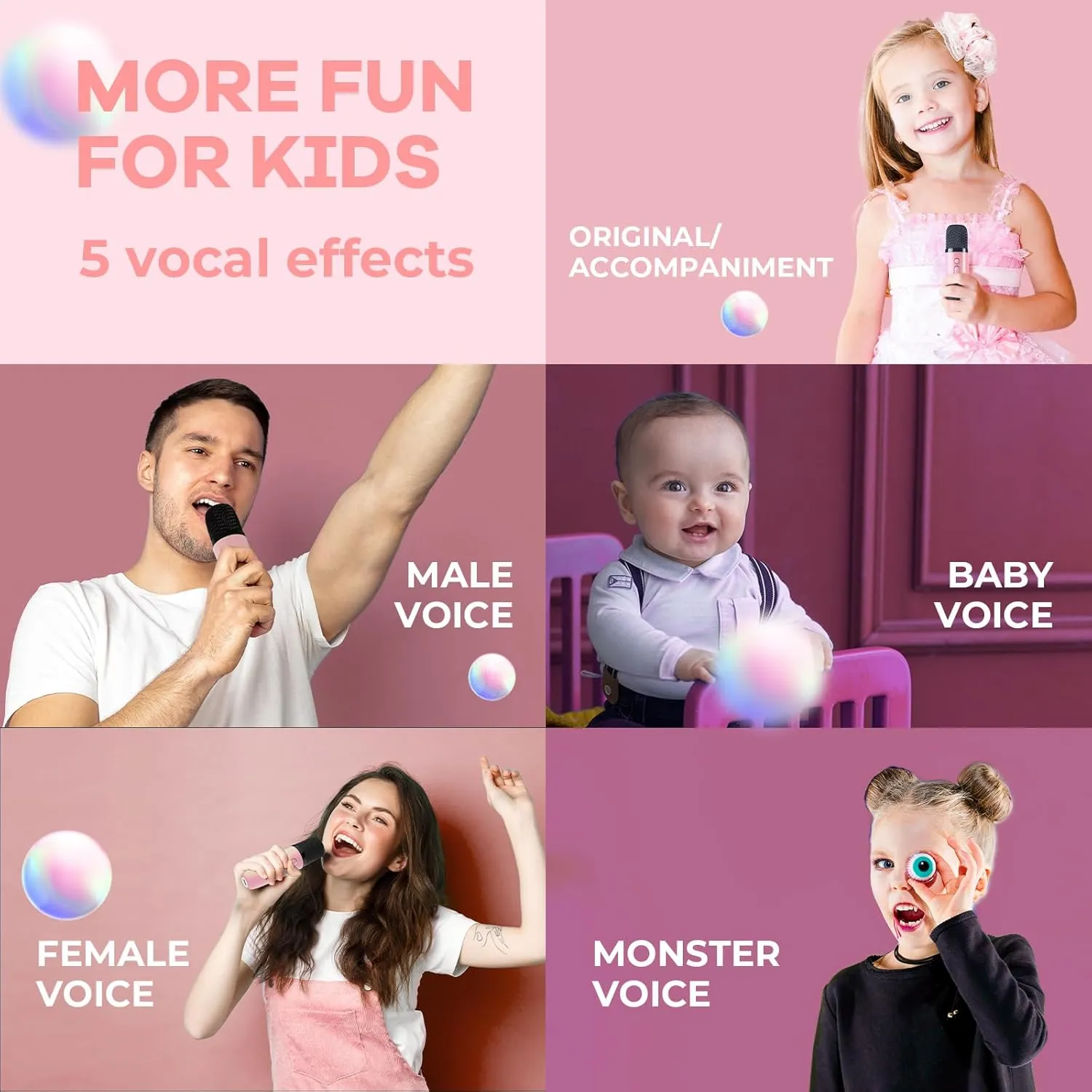 YLL Karaoke Machine for Kids Adults, Portable Mini Bluetooth Speaker with Wireless Microphone, Most Popular Birthday Gifts Toys for Girls 3, 4, 5, 6, 7, 8, 9, 10, 11, 12 Year Old (Lightpink 1 Mic)