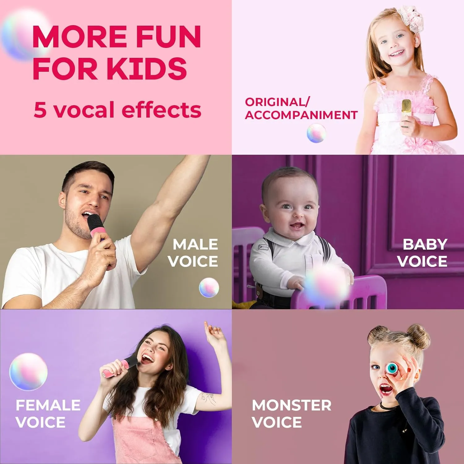 YLL Mini Karaoke Machine for Kids Adults, Portable Bluetooth Speaker with 2 Wireless Microphones, Most Popular Toys Birthday Gifts for Girls 4, 5, 6, 7, 8, 9, 10, 11, 12  Years Old Toddler Teens（Rose）