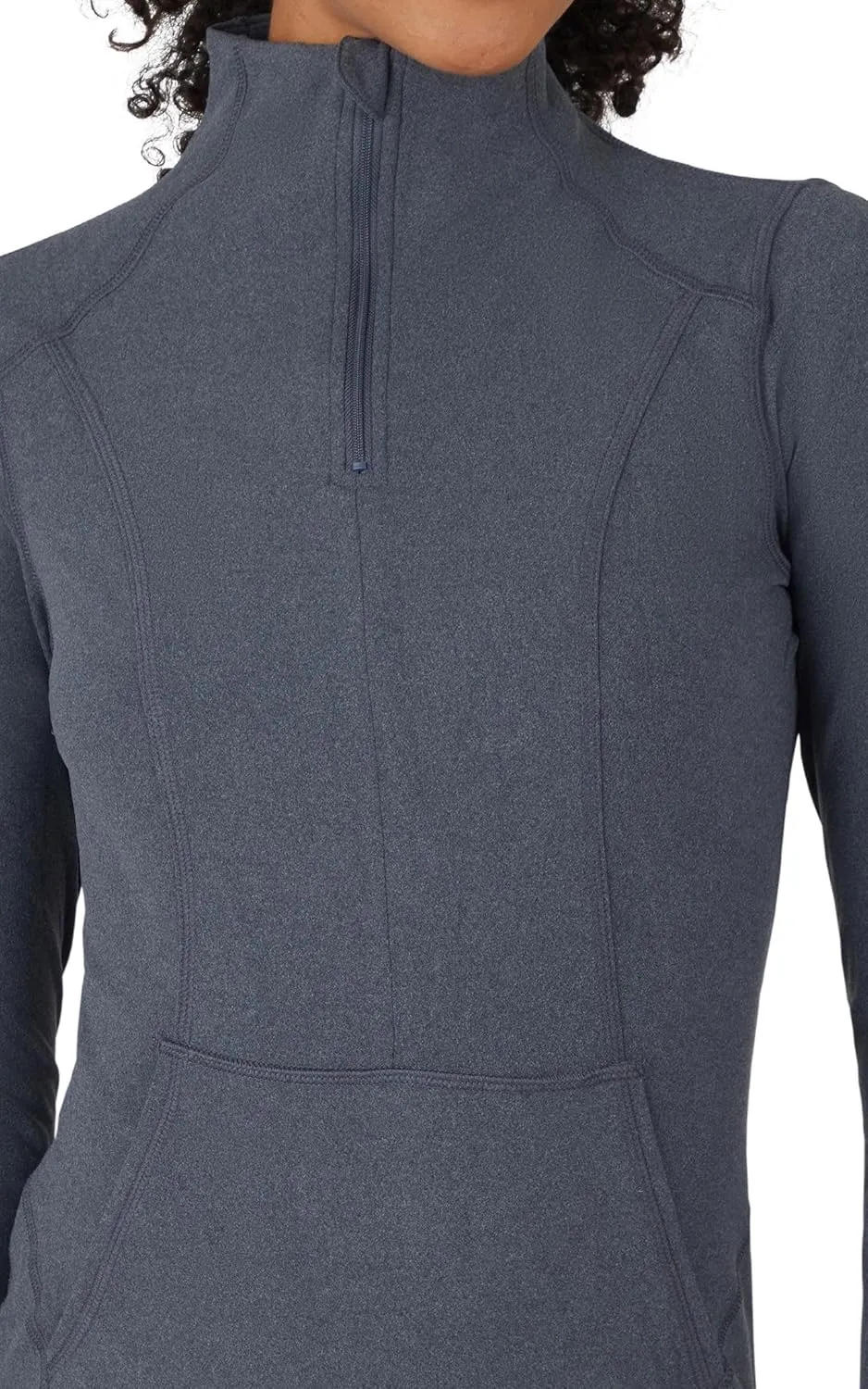 Yogalicious Half Zip Lightweight Workout Long Sleeve Athletic Jacket with Front Pockets and Thumbholes