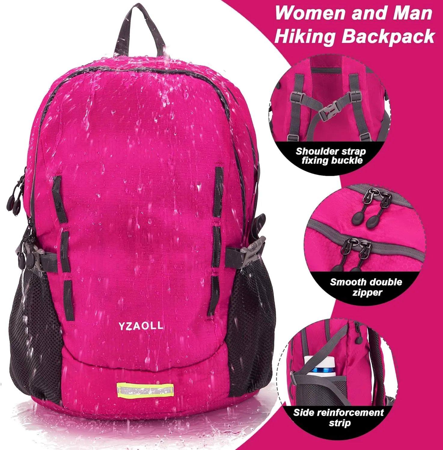 YZAOLL Ultra Lightweight Packable Backpack 20L Foldable Backpack Water Resistant Daypack for Women Men Travel Hiking Backpack