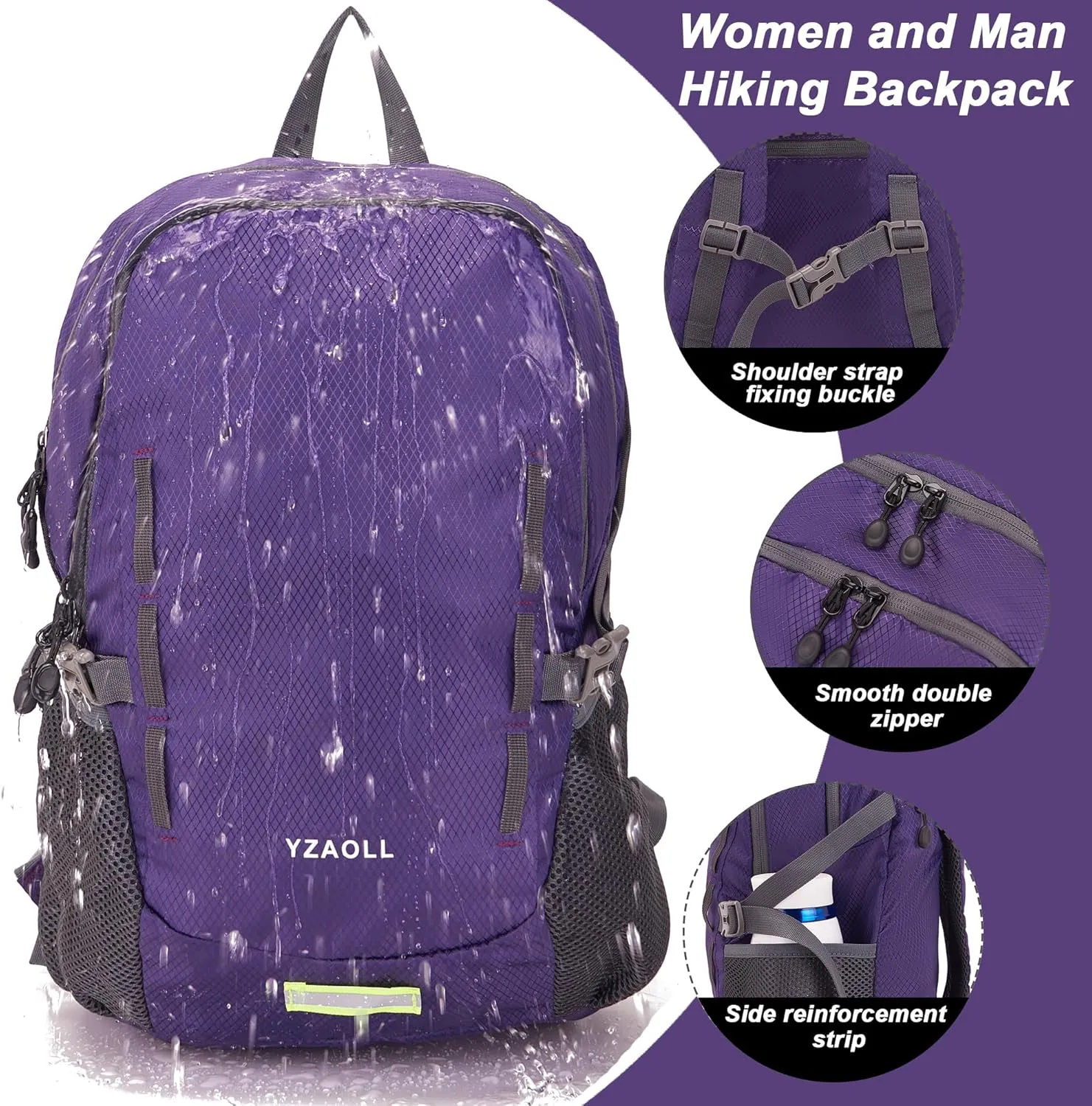 YZAOLL Ultra Lightweight Packable Backpack 20L Foldable Backpack Water Resistant Daypack for Women Men Travel Hiking Backpack