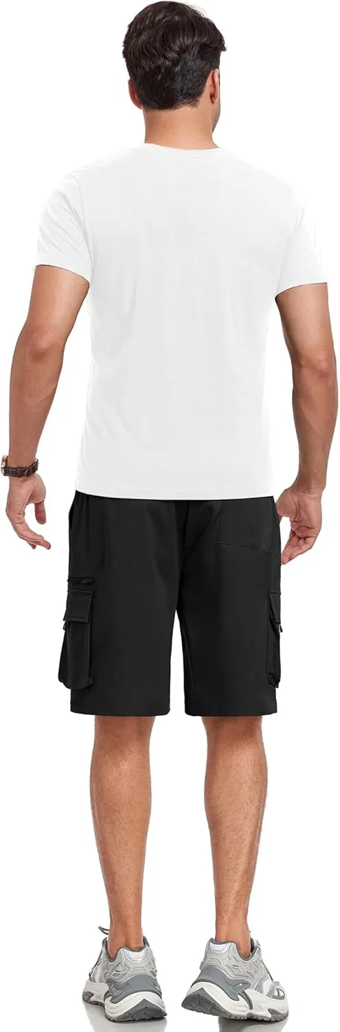 ZAFUL Mens Casual Shorts Flat Pocket Zipper Cargo Shorts Fashion Summer Short Drawstring Outdoor Twill Shorts with 6 Pockets