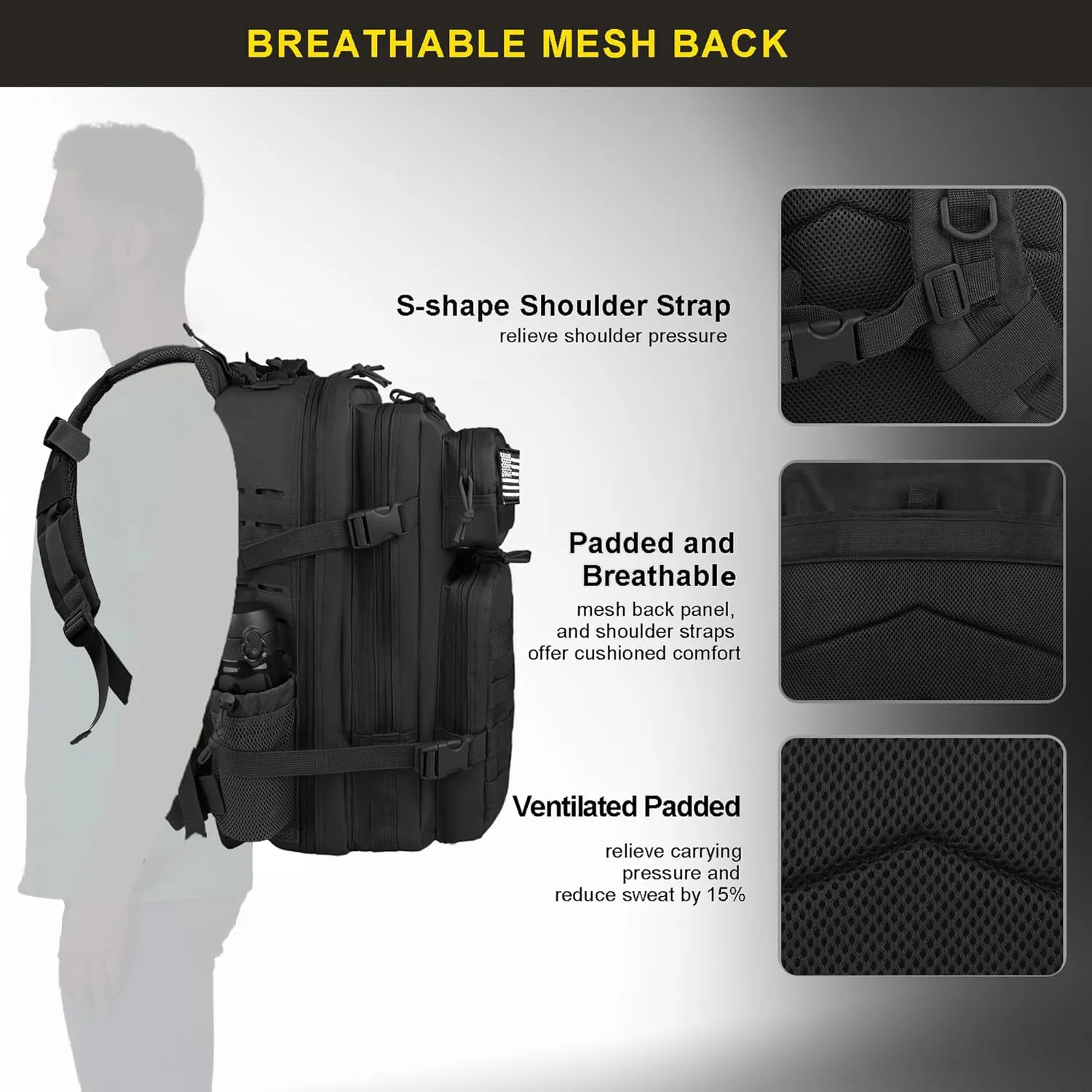 Zavothy 45L Military Tactical Backpack for Men and Women Army 3 Day Assault Pack Bag Large Rucksack with Molle System