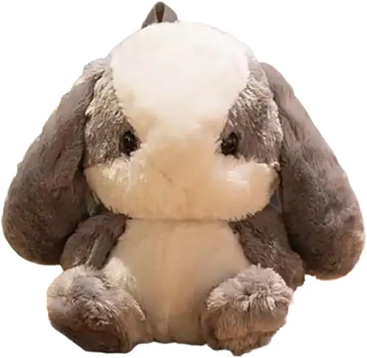 Zealous 20in Lovely Kawaii Lolita Rabbit Plush Backpack Stuffed Animal Toy Plushie (White/Grey)