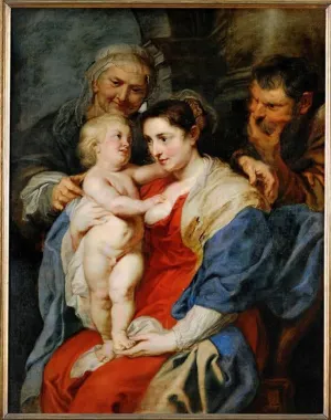 ZhiChengHflBM Famous Painting Artwork Print Art Painting on Canvas the Holy Family with St Anna by Peter Paul Rubens Picture Decoration Wall Art for Home Decor 60x90cm