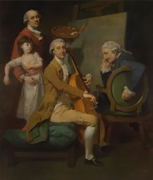 ZhiChengHflBM Famous Painting Canvas Painting for Wall Canvas Painting Artwork Self portrait with His Daughter Maria Theresa by Johan Zoffany Abstract Art Painting for Home Decor 60x90cm