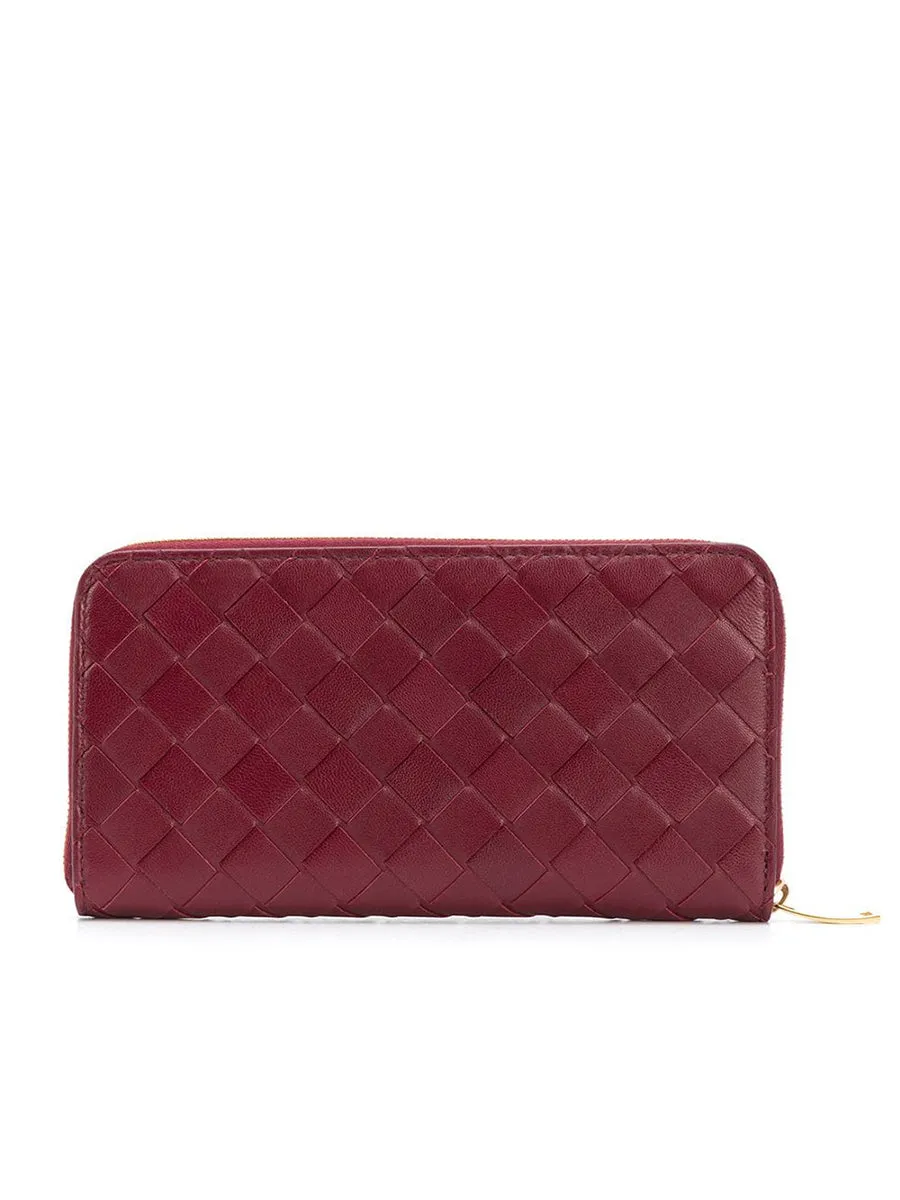 Zip Around Wallet in Bordeaux