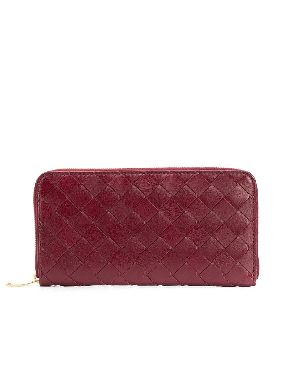 Zip Around Wallet in Bordeaux